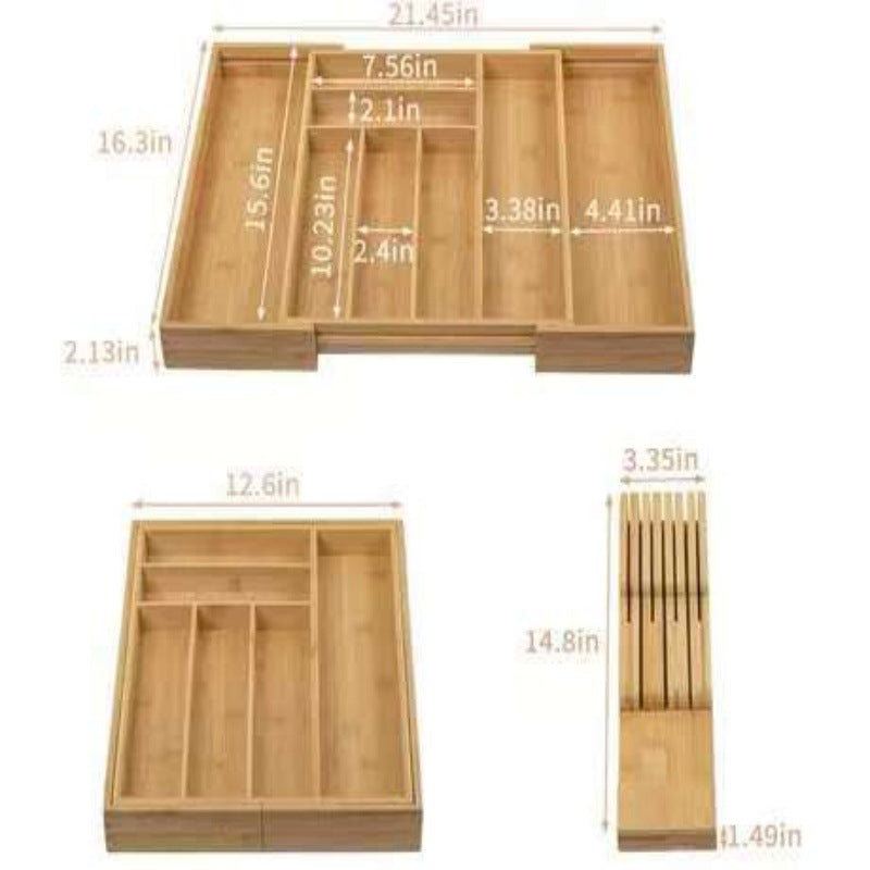 FlexStore™ Bamboo Drawer Organizer