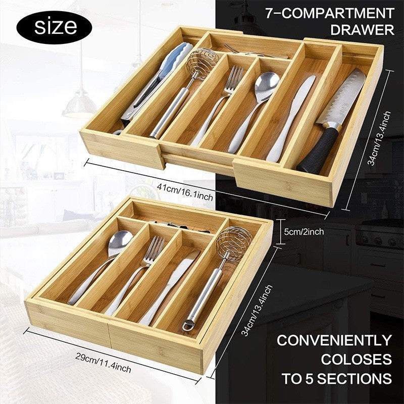 FlexStore™ Bamboo Drawer Organizer