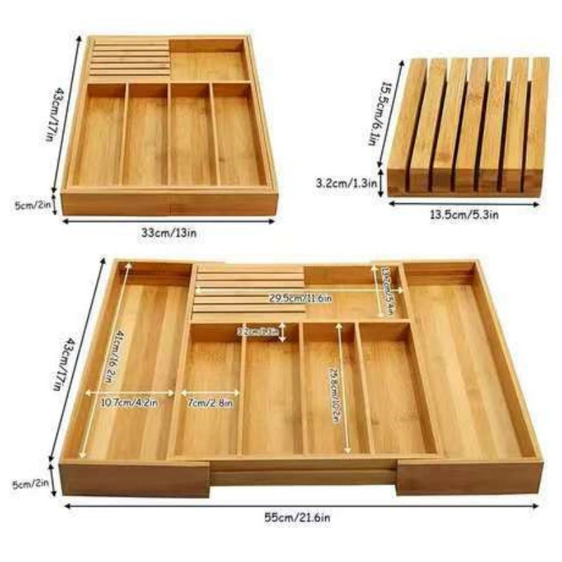 FlexStore™ Bamboo Drawer Organizer